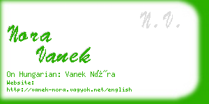 nora vanek business card